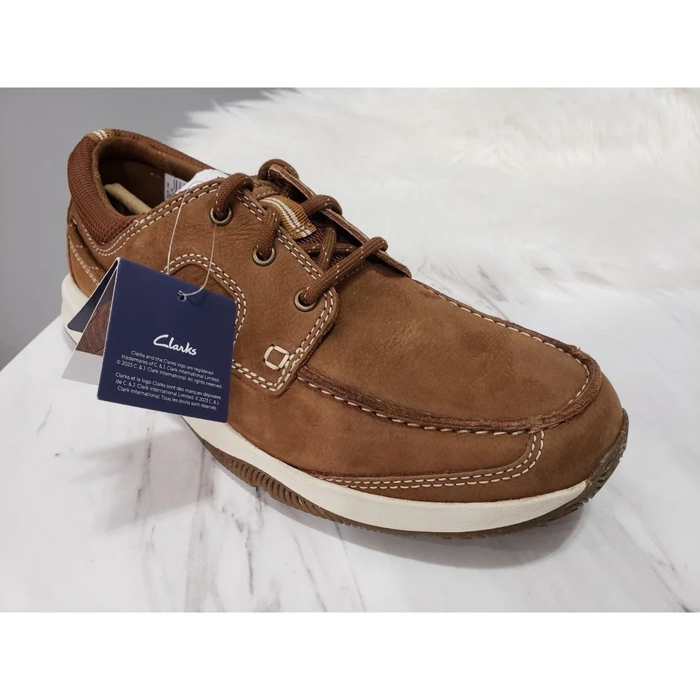 NEW‎ NO BOX SIZE 8 Clarks Men's Sailview Lace Beeswax 26176970 Nubuck boat shoes